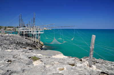 Trabucco，典型的意大利捕鱼机。