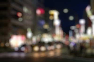 散焦晚上的城市