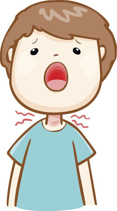 生病的人喉咙痛卡通向量
