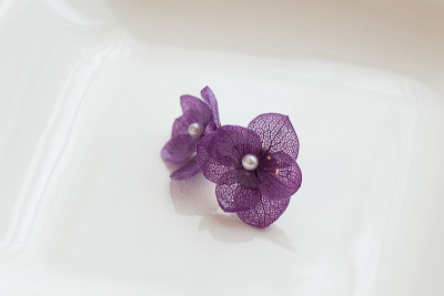花手工制作的耳环