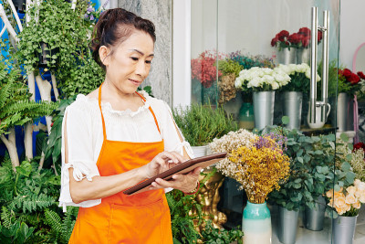 花店正在网上查询订单