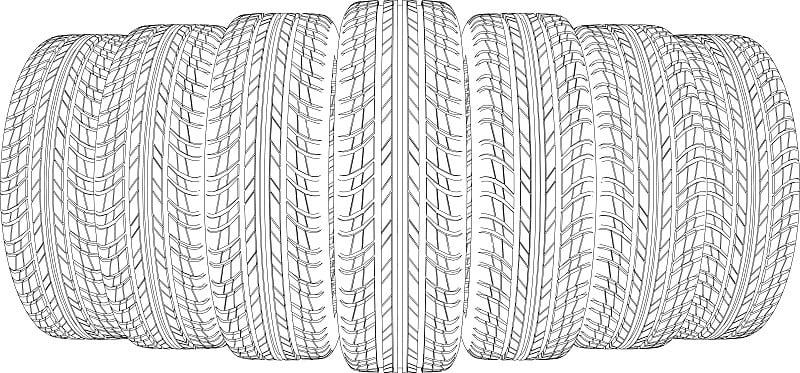 7条线框轮胎图