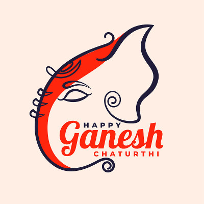 快乐ganesh chaturthi创意节日背景设计