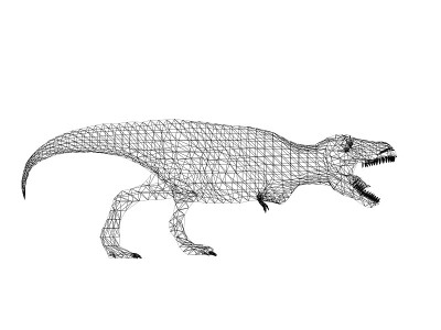 恐龙暴龙，3d渲染线框