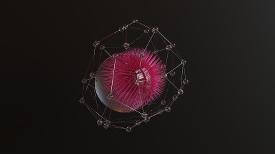 三角形的线和点在病毒上形成了神经丛