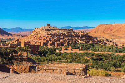 这是位于摩洛哥的堡垒城市Ait-Ben-Haddou。为文本复制空间。