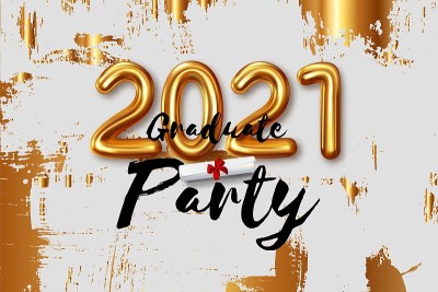 祝贺2021届毕业生。矢量图