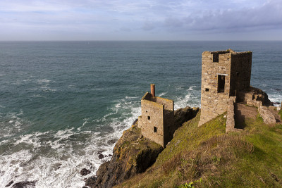 著名的crown Engine Houses, Botallack Mine, St. Just, 