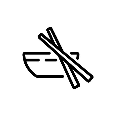 筷子和餐具图标矢量大纲插图