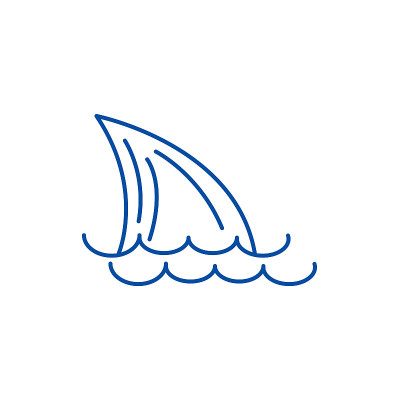 Tail of a shark,sea line icon concept. Tail of a s