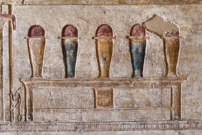 埃及象形文字在Medinet Habu神庙，卢克索，埃及