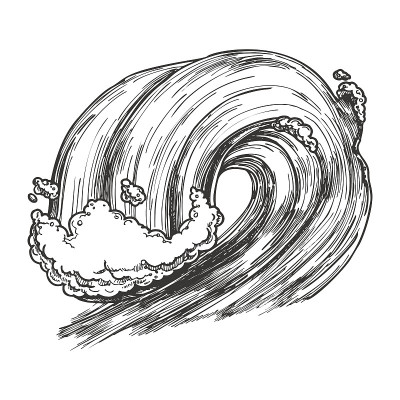 打破热带海洋海浪风暴矢量