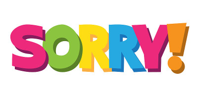 SORRY! colorful cartoon lettering banner