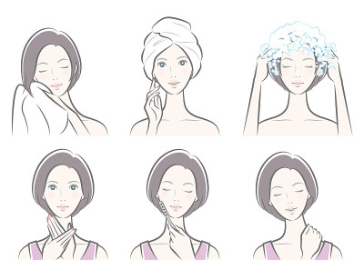 一个女人做皮肤护理的插图