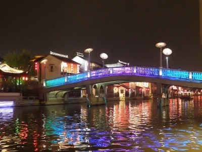 夜景清明桥古运河闭塞