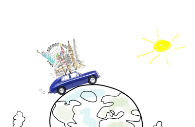 乘汽车旅行