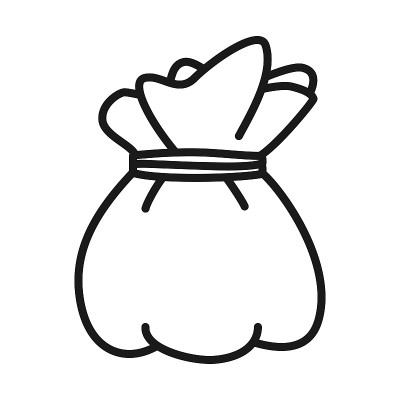 线条艺术黑白钱袋