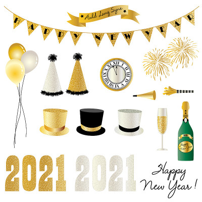 2021新年前夕的剪纸图形