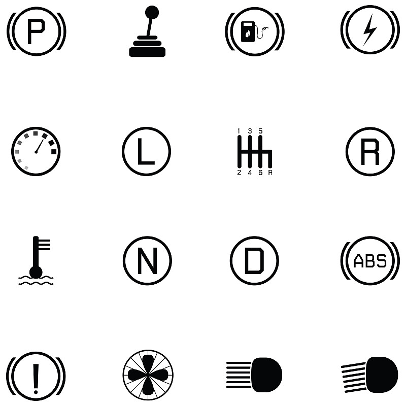 汽车指示灯图标集