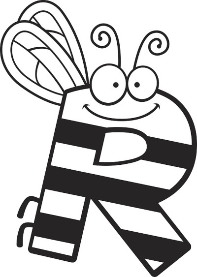 卡通字母R Bug