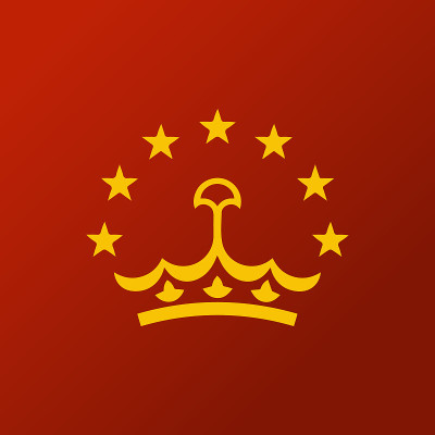 塔吉克斯坦的国徽。11月4日。矢量插图。七颗金色的五角星和一顶皇冠在红色的背景上。独立日。国家的象征