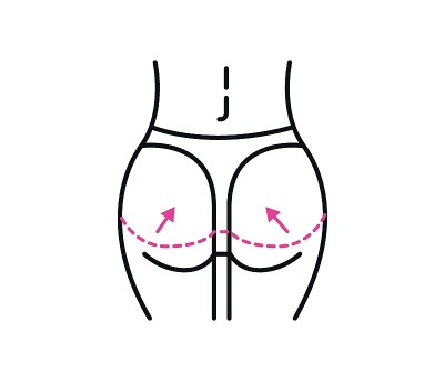 提臀，女性偶像。移动概念和web应用程序图标的医疗保健元素。细线图标用于网站设计和开发，应用程序开发