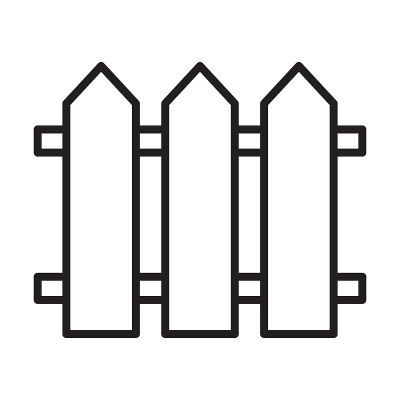 围栏轮廓图标矢量图形设计，标志，网站，社交媒体，移动应用程序，ui插图