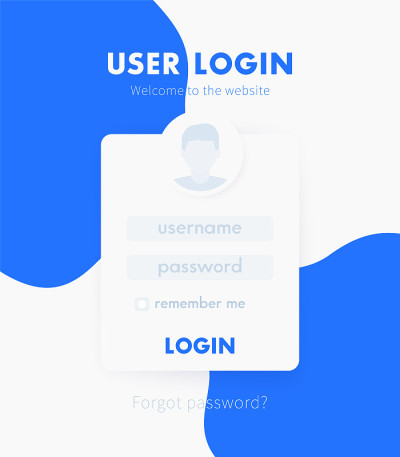 用户登录窗口设计，网页矢量模板