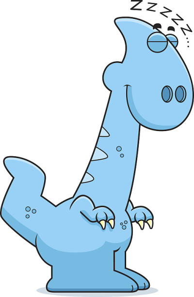 卡通Parasaurolophus睡觉