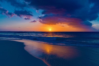 加勒比海日落