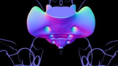 人体骨骼解剖骶骨3D渲染