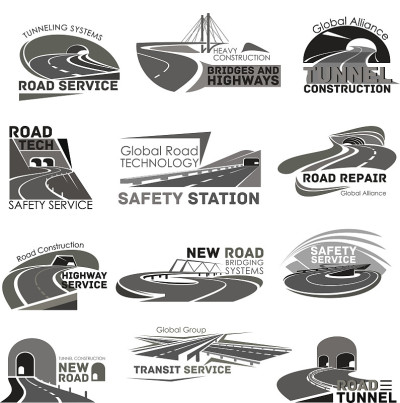 安全道路建设服务矢量图标