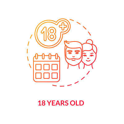 18岁的概念图标