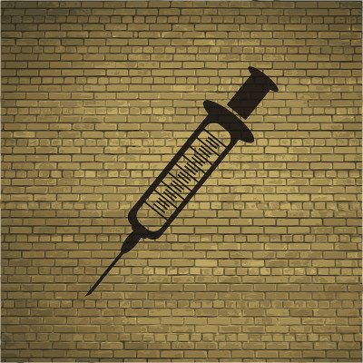 注射器。平坦的现代网页按钮和空间为您的文本