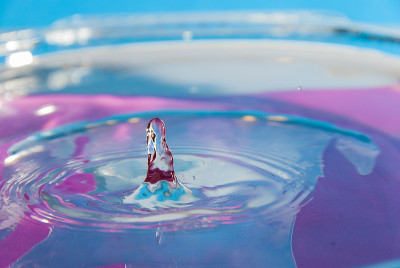 水滴特写细节蓝色