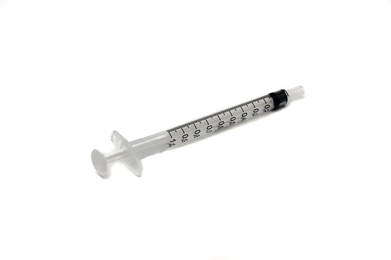 One Medical Vaccine Syringes on a white background