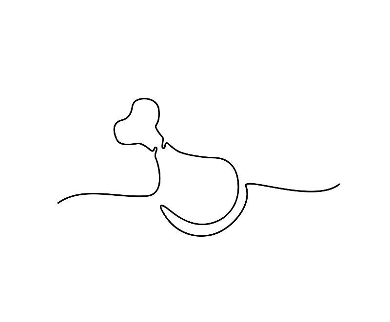 连续线描鸡腿与骨矢量插图。极简主义风格手绘脆皮炸鸡。
