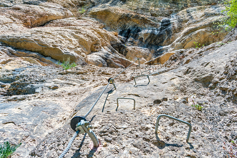 攀登布雷根茨的via ferrata