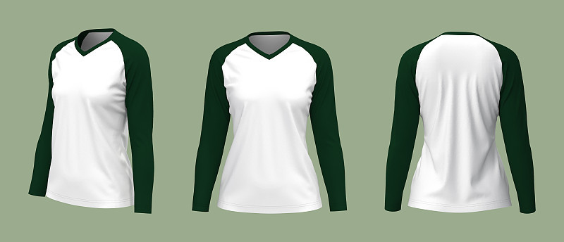 长袖raglan t恤模型