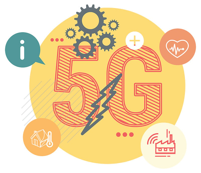 Telecom Technology 5G Development Illustration