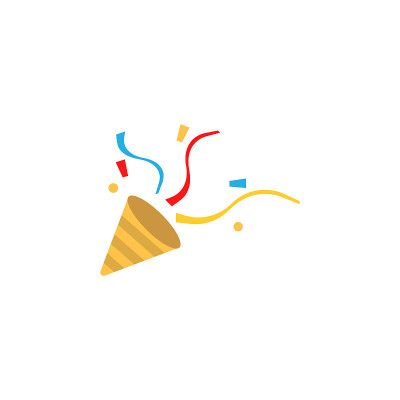 派对Popper图标在白色背景。平面设计中的向量。每股收益10。