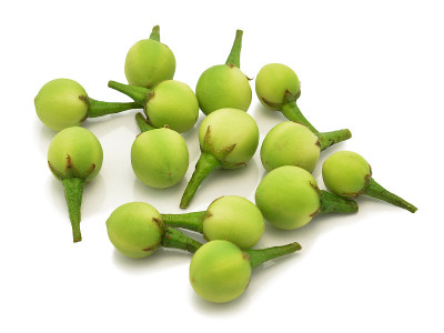白色背景上的豌豆茄子