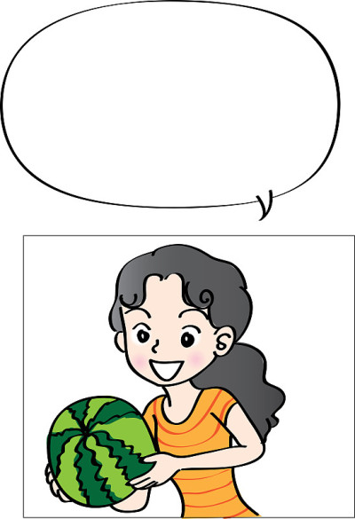 矢量卡通西瓜漫画人物故事设置