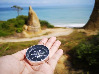罗盘是一种用于导航和定位的仪器，它显示相对于地理基本方向或点的方向。有的利用磁能和风水来提升生活质量