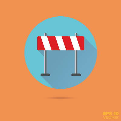 Road barrier Flat Design Vector Icon