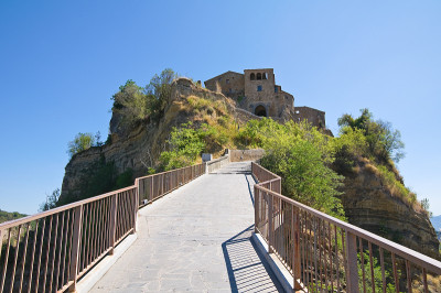 Bagnoregio Civita全景。拉齐奥。意大利。