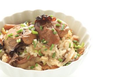 日本料理，秋牡蛎和舞茸饭