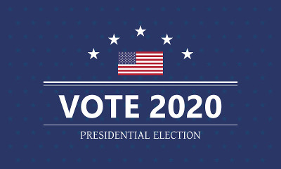 总统选举矢量模板。票2020