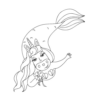 插图与独角兽美人鱼儿童和成人书籍，服装，办公用品