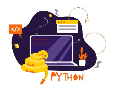 Python代码语言符号。编程、编码和开发的概念。